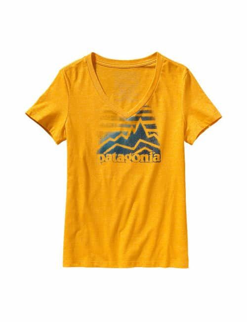 Patagonia Women's Distressed Logo Cotton/Poly T-Shirt yellow