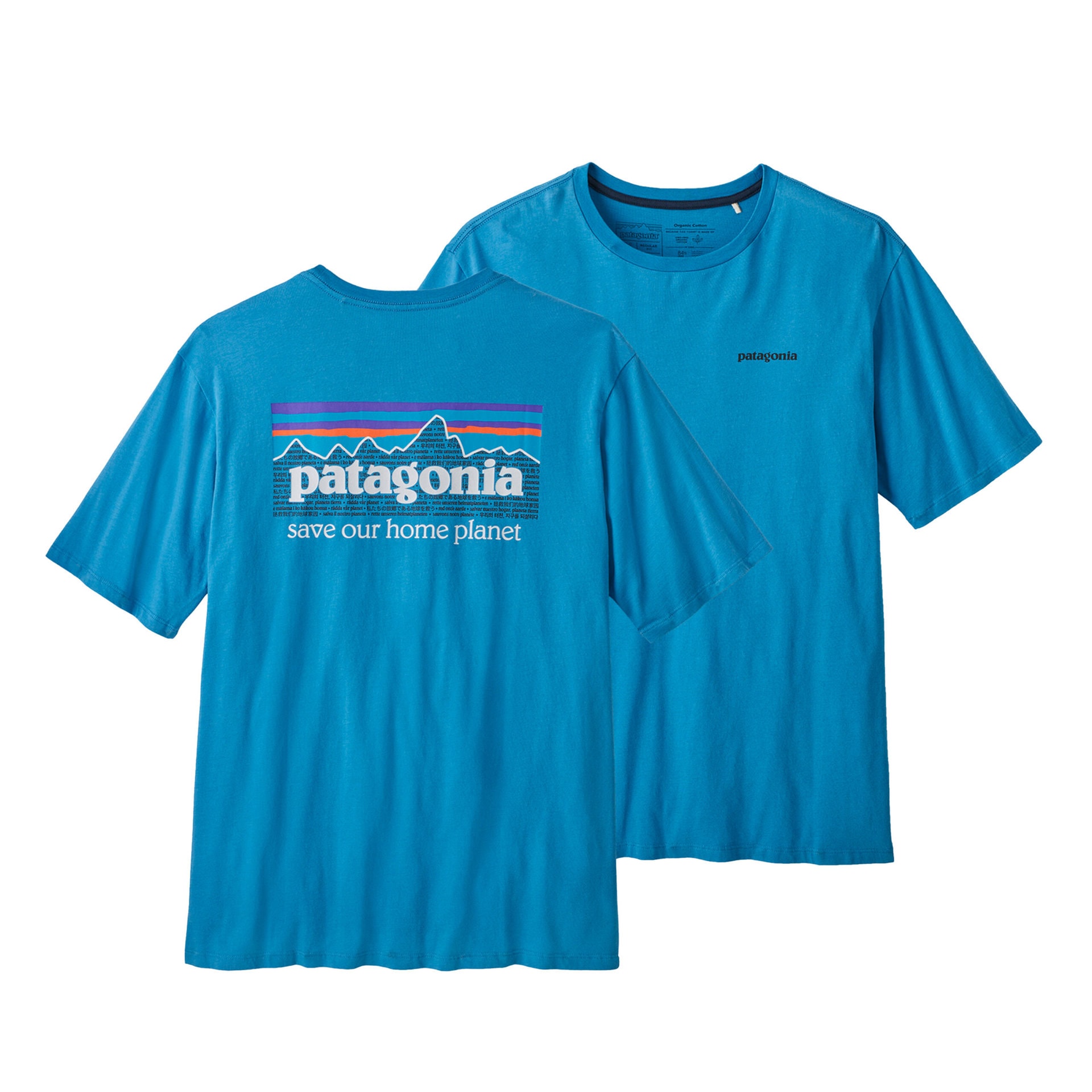 Patagonia Men's P-6 Logo Cotton T-Shirt Anacapa Blue