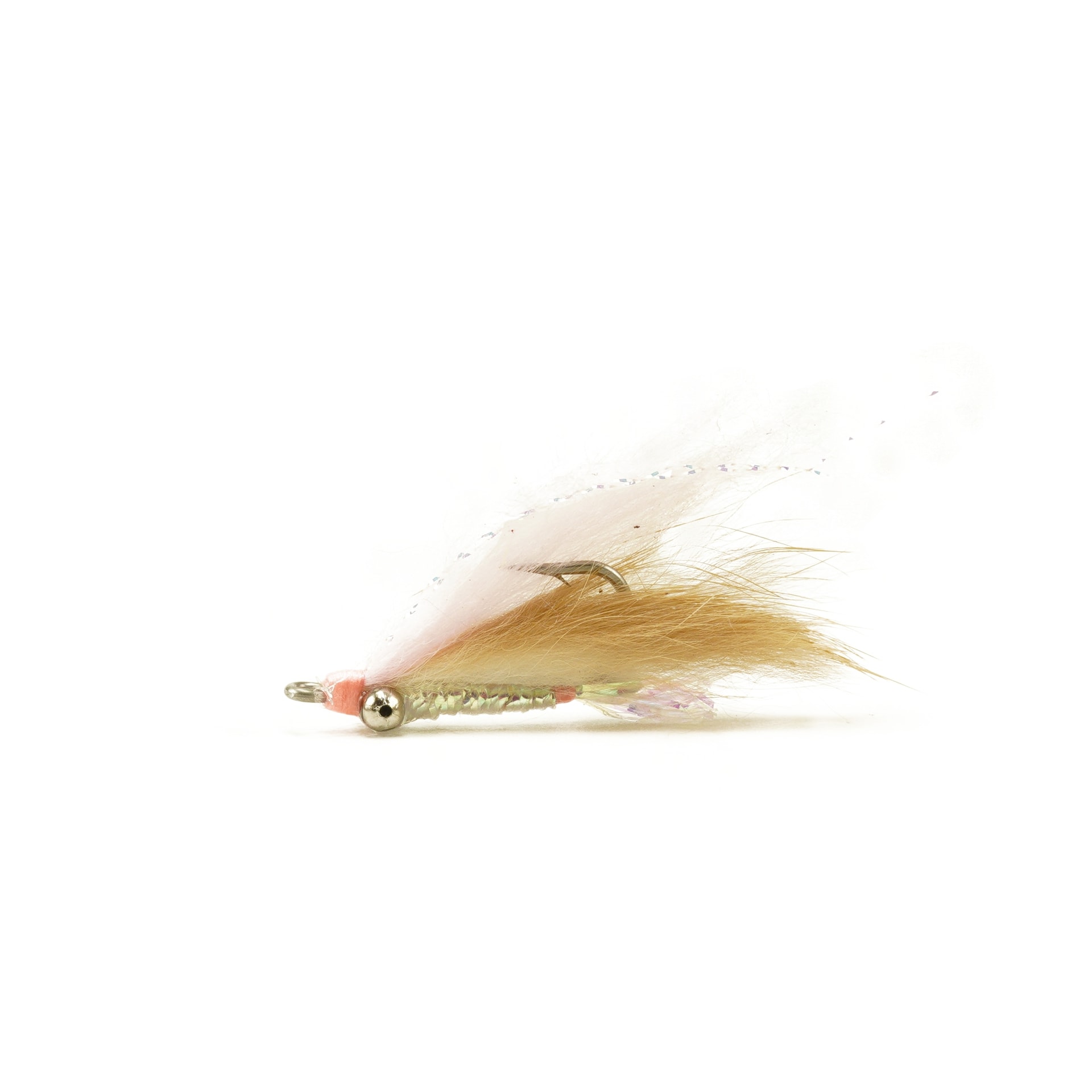 1 White Pimp Shrimp Brass Eyes Fly Size #2 Salt Water Bonefish Solitude Fly 