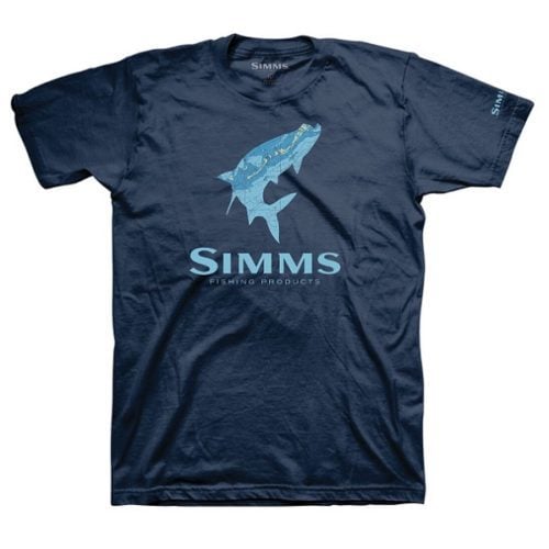 Simms Topo Camo Logo T-Shirt - Tarpon