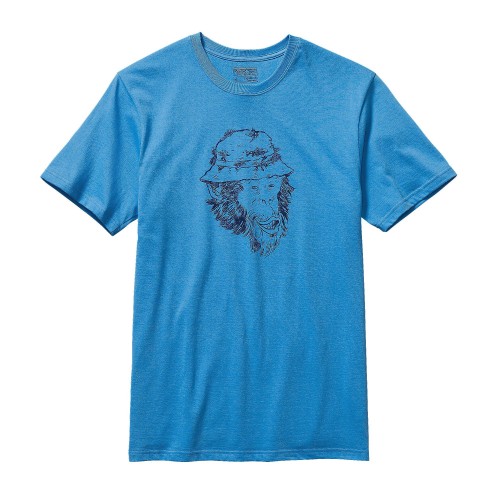 Patagonia Men's Fish Monkey Cotton T-Shirt Skipper Blue