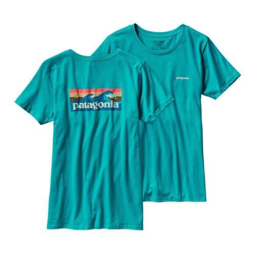 Patagonia Women's Board Short Label Cotton Crew T-Shirt Epic Blue