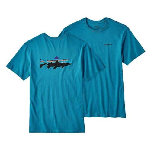 Patagonia Men's Fitz Roy Trout Cotton T-Shirt Filter Blue