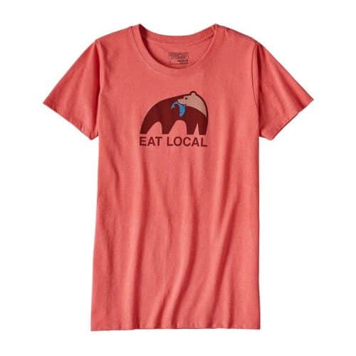 Patagonia Women's Eat Local Upstream Cotton Poly Responsibili-Tee Spiced Coral