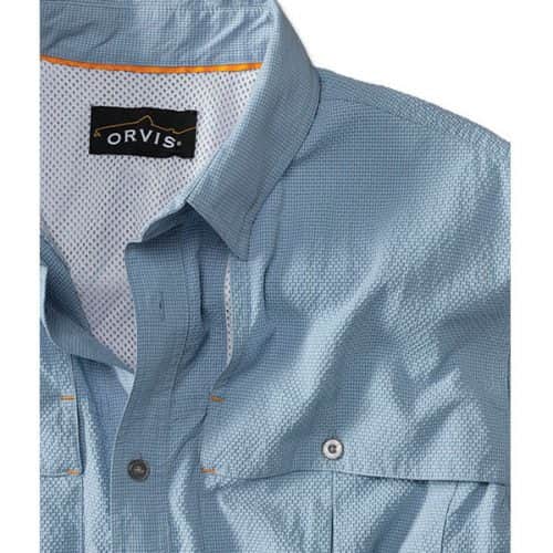 Orvis Men's Short-Sleeved Open-Air Caster Shirt label