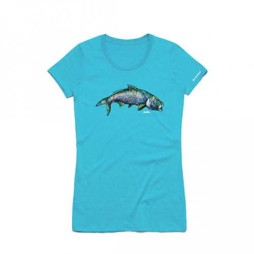 Simms Woman's Larko Tarpon Short-Sleeve T-Shirt Gulf Blue
