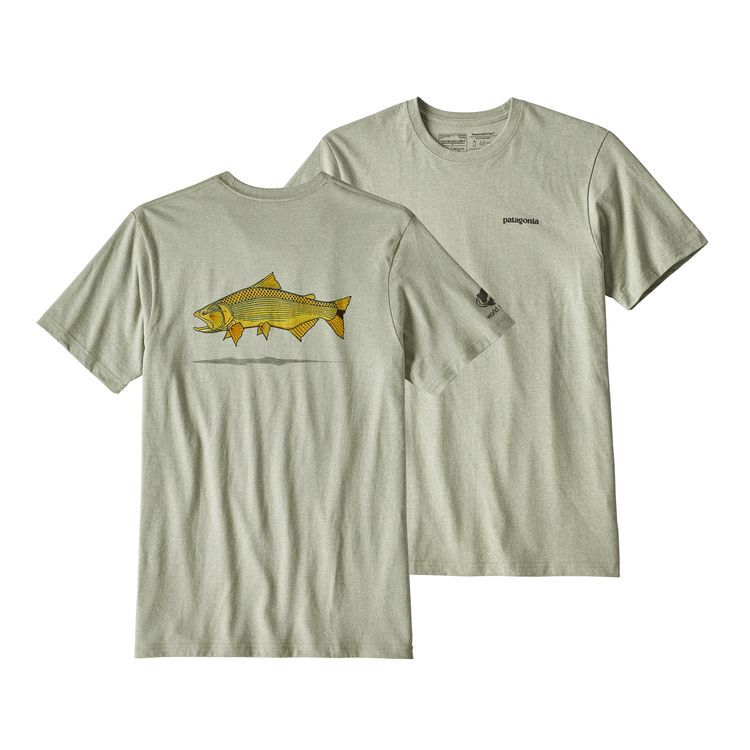 Patagonia Shirt Men Medium Adult Fish Logo Trident Outdoors Climb