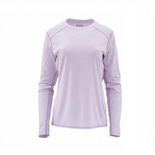 Simms Woman's Solarflex Crewneck Shirt - Print Pale Lavender
