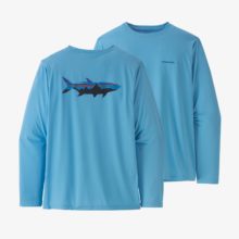 Patagonia Men's Long Sleeve Capilene Cool Daily Fish Graphic Shirt Fitz Roy Tarpon: Lago Blue
