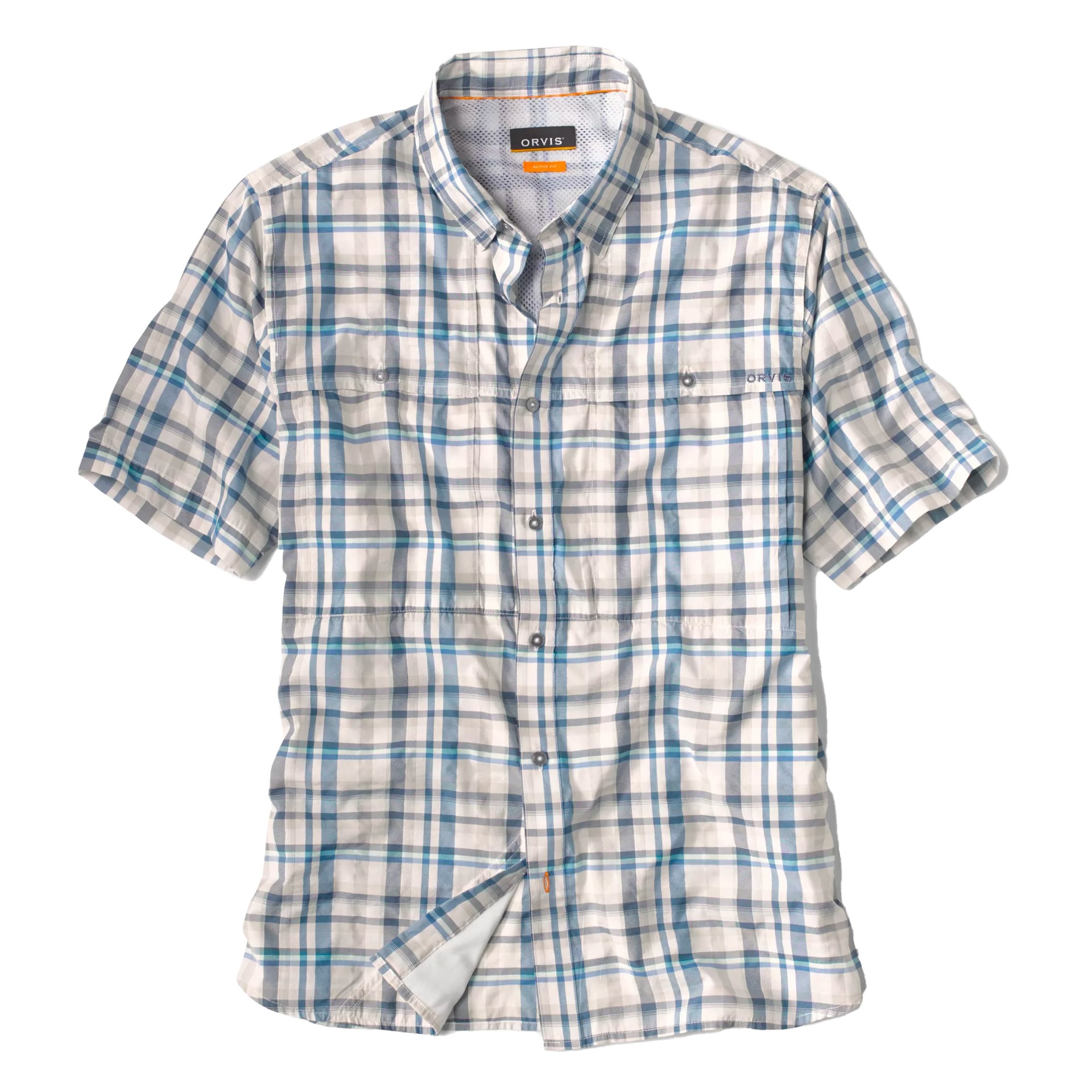 Orvis Short Sleeve Open Air Caster Shirt- oasis blue