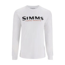 Simms Men's Logo T-Shirt - Long Sleeve Pure White