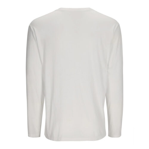 Simms Men's Logo T-Shirt - Long Sleeve Pure White back