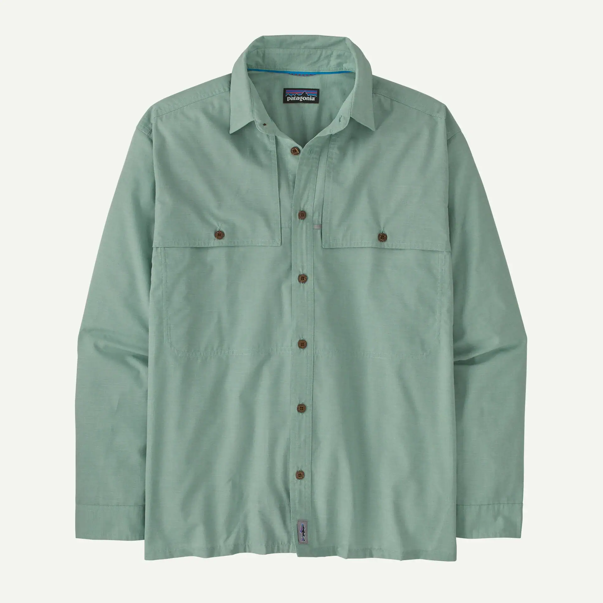 Patagonia Men's Long-Sleeved Island Hopper Shirt Crossweave Blue Sage